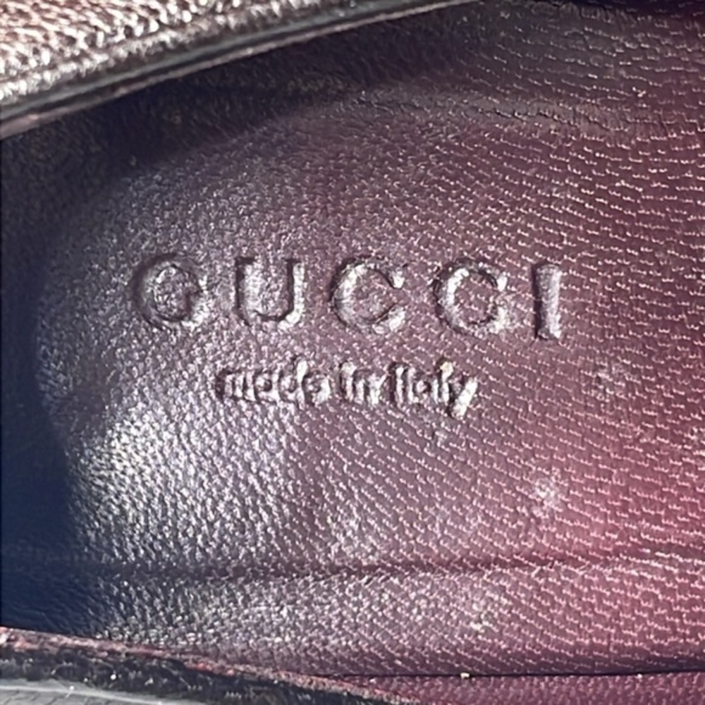 Authentic Gucci Chocolate Brown Classic Pointy Toe Casual Kitten Heel Pump Shoes - Picture 10 of 16